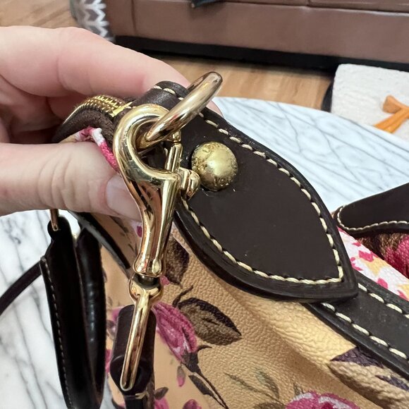 Dooney and Bourke Cabbage Rose Satchel Handbag with Shoulder strap - Picture 8 of 11